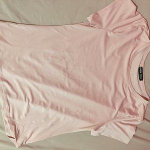 medium shein full shirt light pink polyester